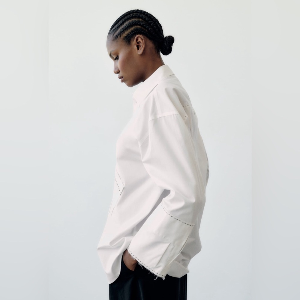 NWT - Zara oversized shirt with asymmetrical pocket